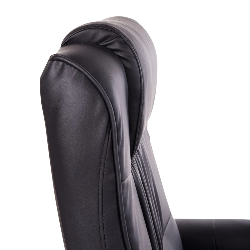 HOMCOM Massaging Faux Leather Recliner Chair and Ottoman Set, Swivel Vibration Massage Lounge Chair with Remote Control for Living Room, Bedroom, or Office, Black