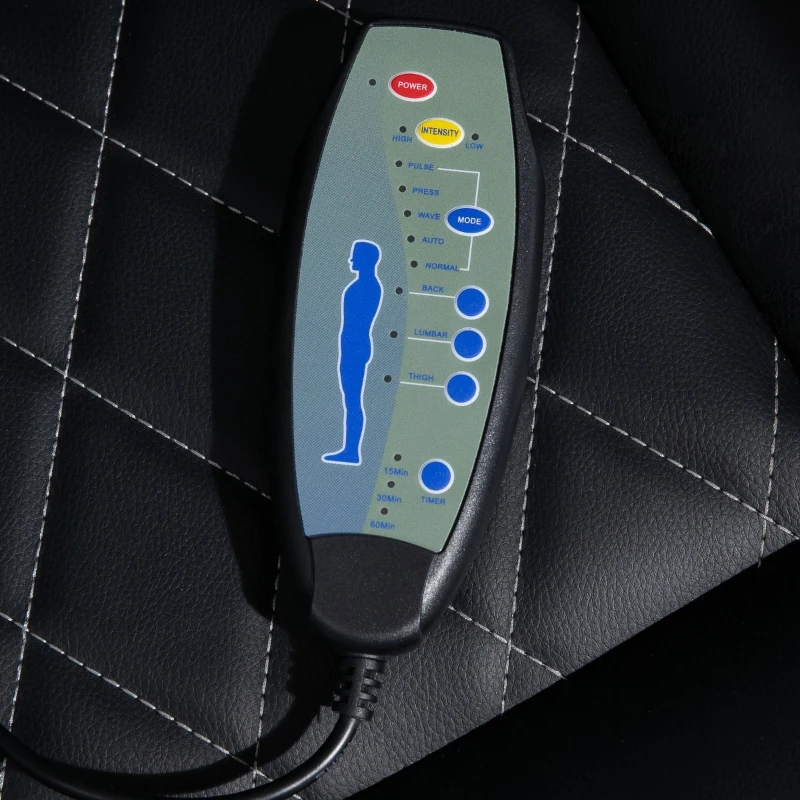 Vinsetto High Back 6-Point Massage Home Office Chair, Swivel Faux Leather Task Chair with Headrest, and Padded Armrests, Black