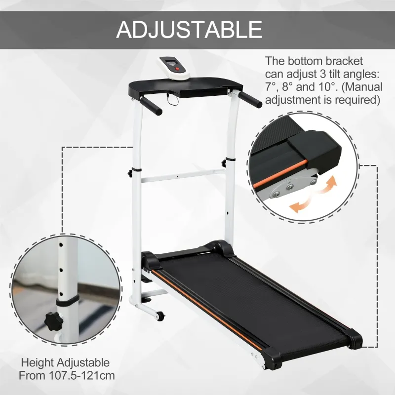 Soozier Folding Walking Mechanical Treadmill Home Running Jogging LCD Display Machine