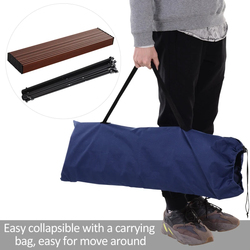 Outsunny Portable Roll-up Aluminum Folding Picnic Table Outdoor Lightweight BBQ Party, with Carrying Bag