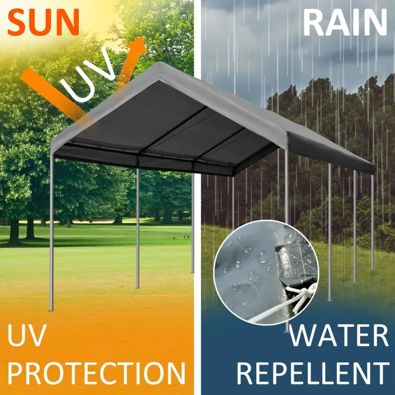 Outsunny 10' x 20' Heavy Duty Outdoor Carport Awning/Canopy with Weather-Fighting Material & Anchor Kit, Grey
