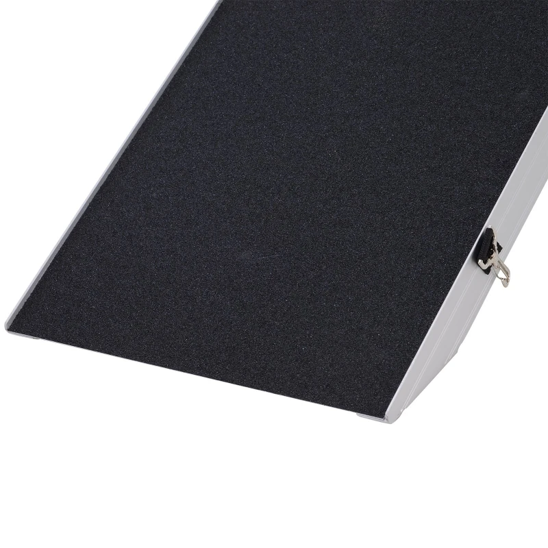 PawHut 84 Inch Bi-fold Pet Ramp Dog Ladder Portable Lightweight Aluminum Alloy, Black