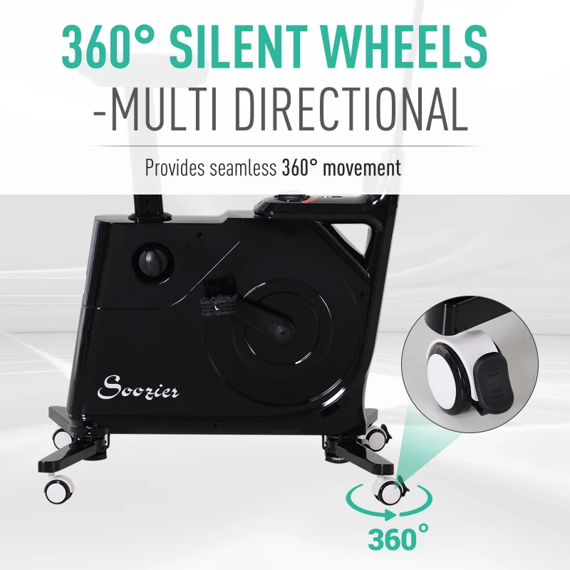 Soozier Desk Exercise Bike Home Office Indoor Recumbent Cycling Rolling with Table Top  LCD Monitor