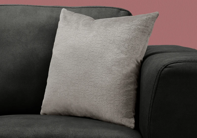 Monarch 18" x 18" Mosaic Velvet Decorative Throw Pillow (1 pc) - Grey