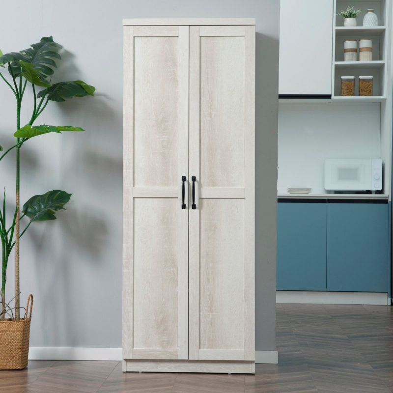 Homcom 63 2 Door Kitchen Pantry Freestanding Storage Cabinet With Adjustable Shelves For Or Living Room White Aosom Com Homcom 63 2 Door Kitchen Pantry, For Living 2 Door Pantry Storage Cabinet White