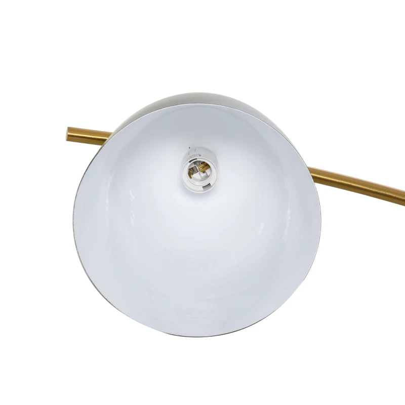 HOMCOM Height-Adjustable Indoor Floor Lamp with 11.75" W Small Round Table and Base, 67" Max Height, Black and Gold