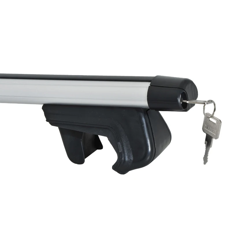 Outsunny Roof Top 2 PC Aluminum Cross Bars Lockable Adjustable Baggage Luggage Roof Rack, Silver (49")