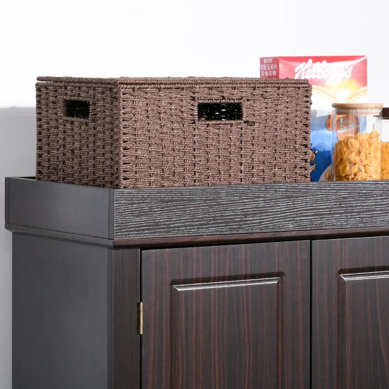 HOMCOM 71" Freestanding Kitchen Pantry Cabinet, Tall Storage Cabinet with 4 Doors and Drawer for Dining Room, Coffee