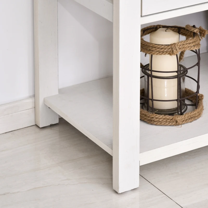 HOMCOM 2-Door Free Standing Sideboard Console Table with Bottom Shelf, Entryway, Oak