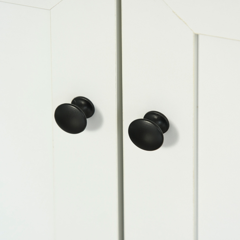 HOMCOM 71" Freestanding Kitchen Pantry Cabinet with Glass Door and Shelves, Tall Cupboard for Dining Room, Living Room, White