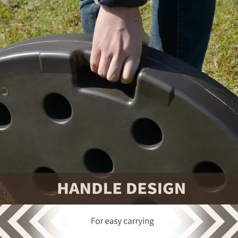 Outsunny Sturdy Cantilever Patio Umbrella Base Weight with Easy Carry Handles, Outdoor Stand Support, Black, Enhances Stability