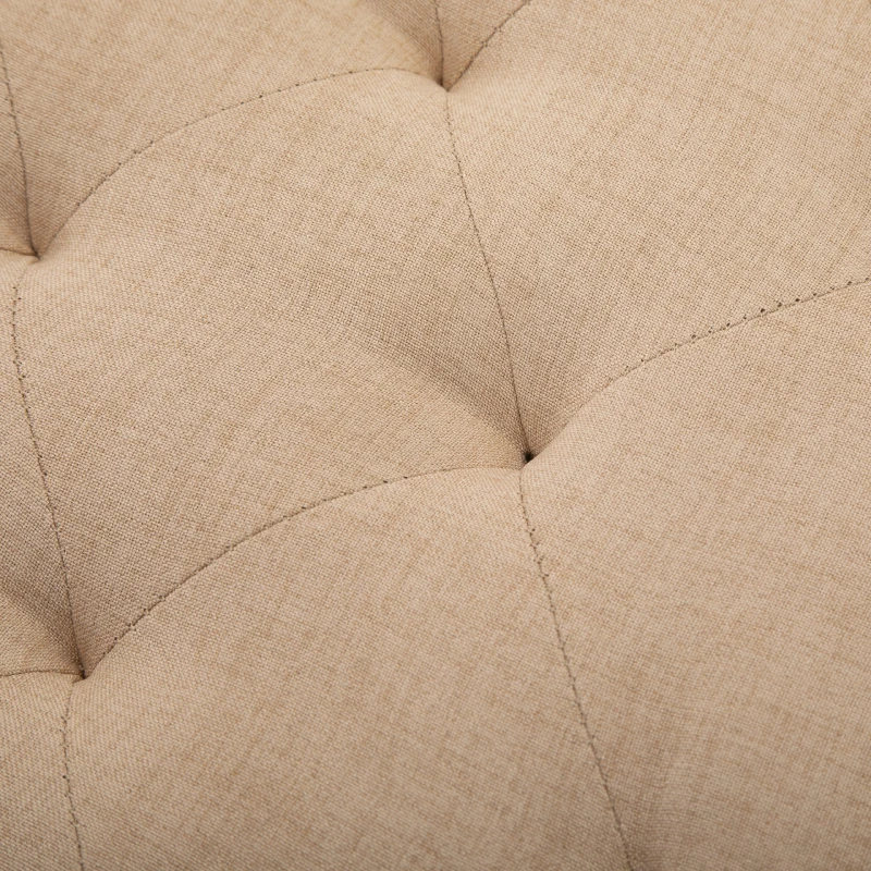 HOMCOM Modern Simplicity Household Bed End Footstool with Soft Sponge Cushion  52" W  Beige