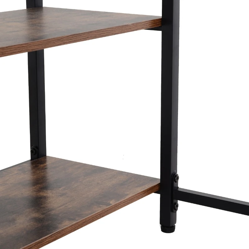 HOMCOM 47" Modern/Industrial Computer Writing Desk with 2 Storage Shelves for Home Office, Study, or Game Room