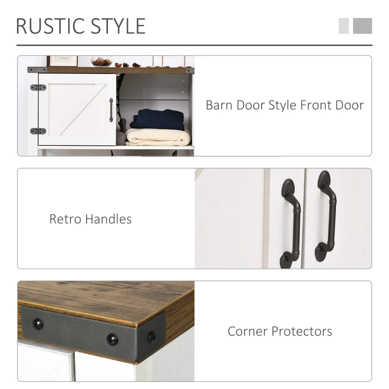 HOMCOM 2-Door Free Standing Sideboard Console Table with Bottom Shelf, Entryway, Oak