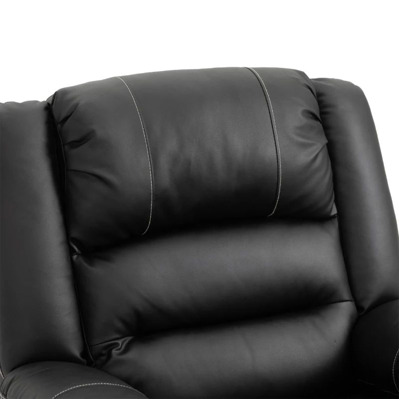 HOMCOM Vibrating Massage PU Leather Recliner Chair with Footrest, Remote Control, and 8 Massaging Points, Black