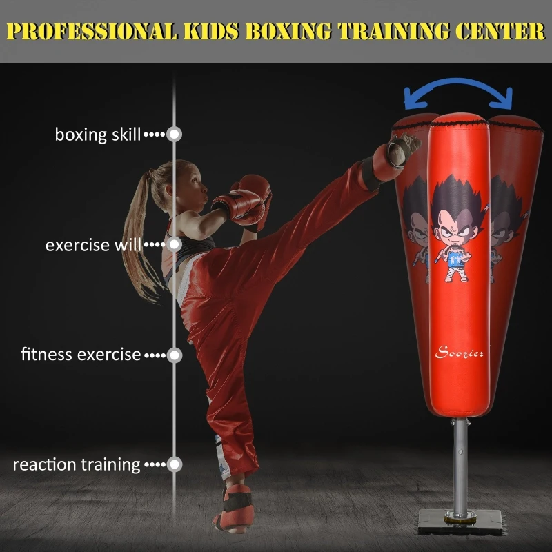 Soozier 57" Free Standing Kids Boxing Stand Punching Bag w/Suction Cup Base Great for Daily Training