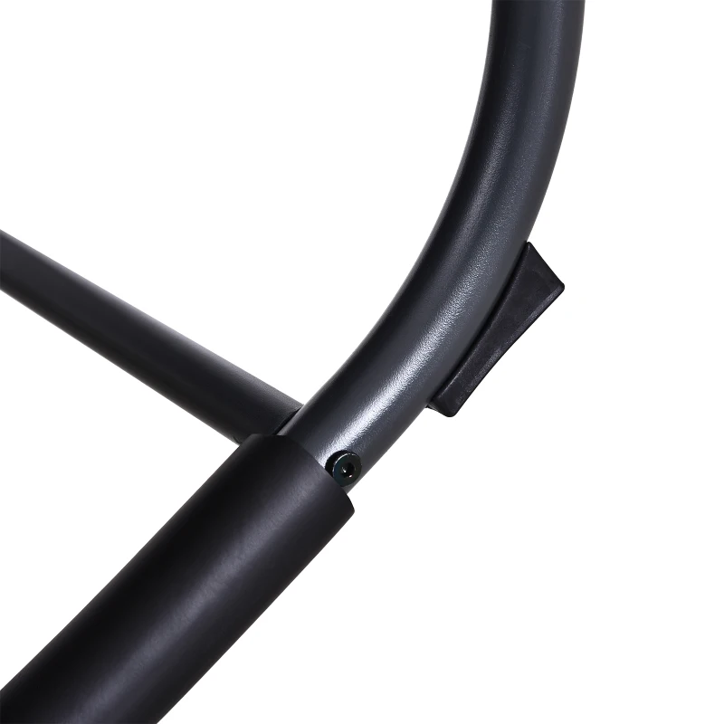 Outsunny Patio Texteline Rocking Lounge Chair Zero Gravity Rocker Outdoor Recliner Seat w/ Padded Pillow Black