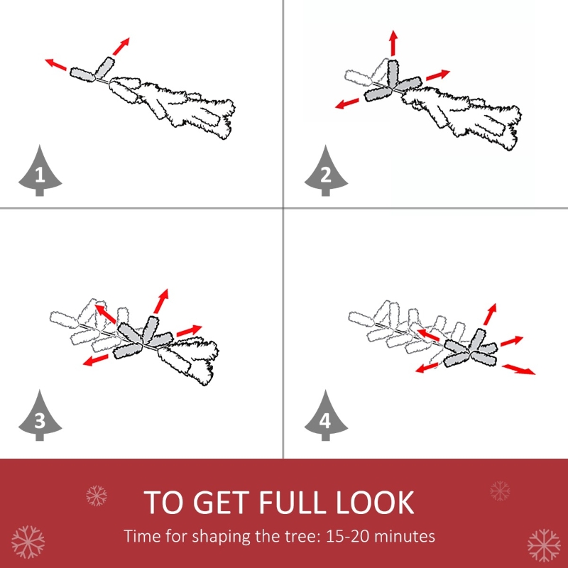 HOMCOM 4.5ft PVC Unlit Artificial Christmas Tree with 400 Tips and Foldable Metal Stand Green