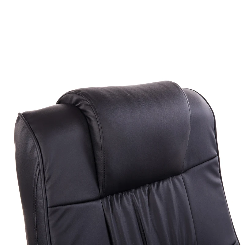 HOMCOM Massaging Faux Leather Recliner Chair and Ottoman Set, Swivel Vibration Massage Lounge Chair with Remote Control for Living Room, Bedroom, or Office, Black