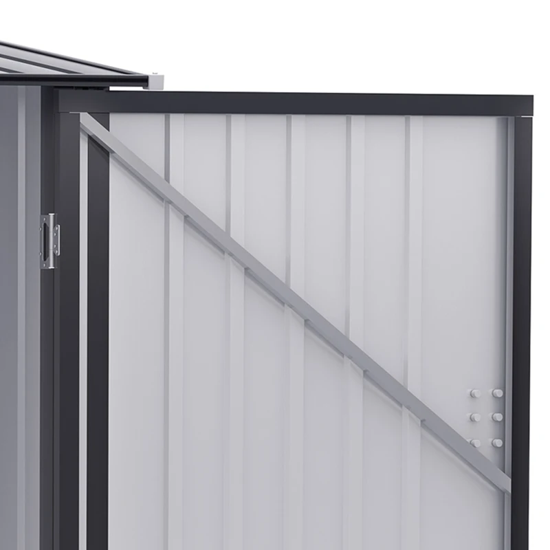 Outsunny Metal Outdoor Storage Shed, 3.3' x 3.4', with Lockable Doors, Compact Garden Tool Organizer, Gray