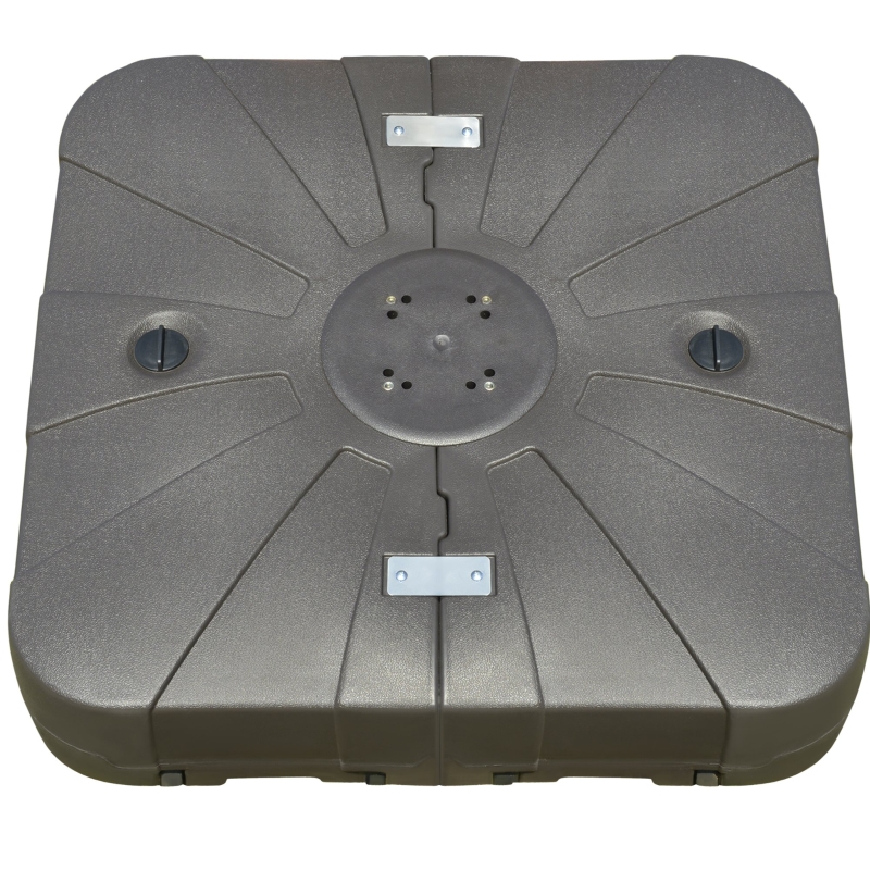 Outsunny Square Cantilever Patio Umbrella Base with 4 Wheels for Easy Moving, Fill with Sand or Water for Security
