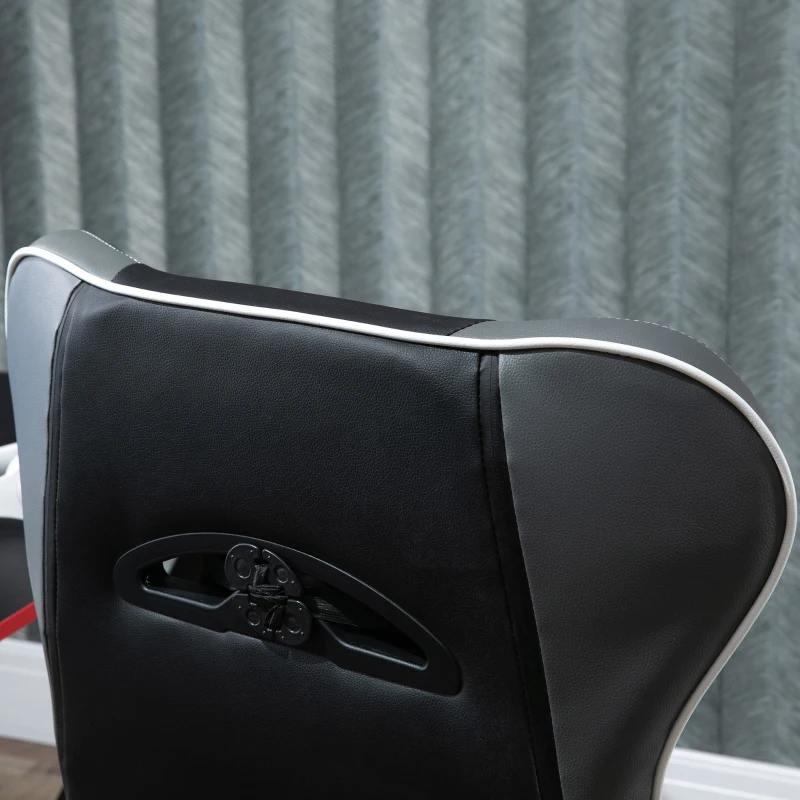 Vinsetto High Back Gaming Chair, Racing Style Ergonomic Computer Desk Chair with Adjustable Height, Retractable Footrest, Headrest and Lumbar Support, Grey
