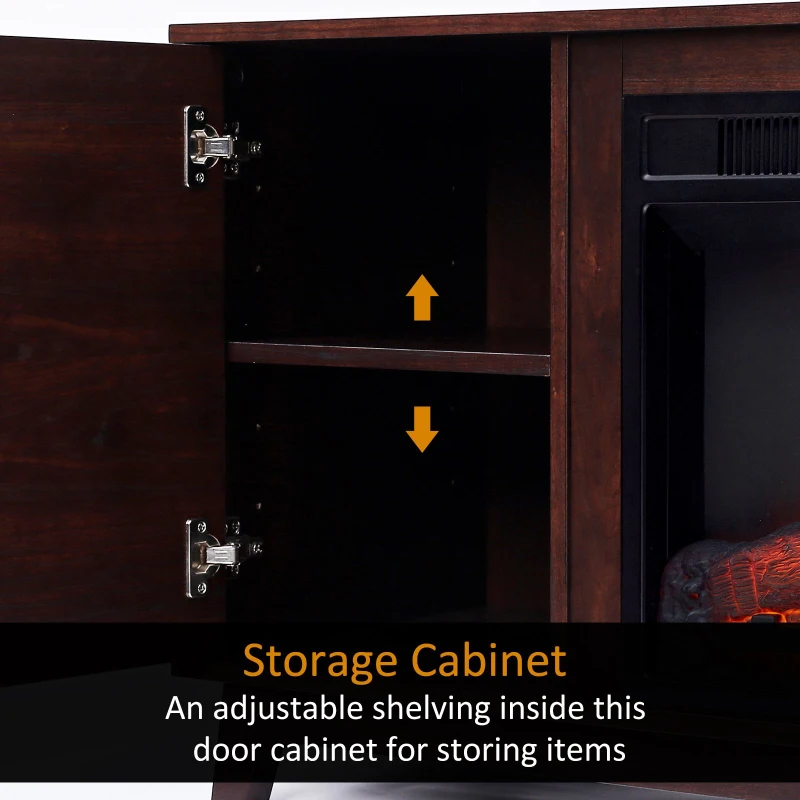 HOMCOM Electric Fireplace TV Stand for TV Up to 50"  Home Living Room Wooden Media TV Stand Fireplace