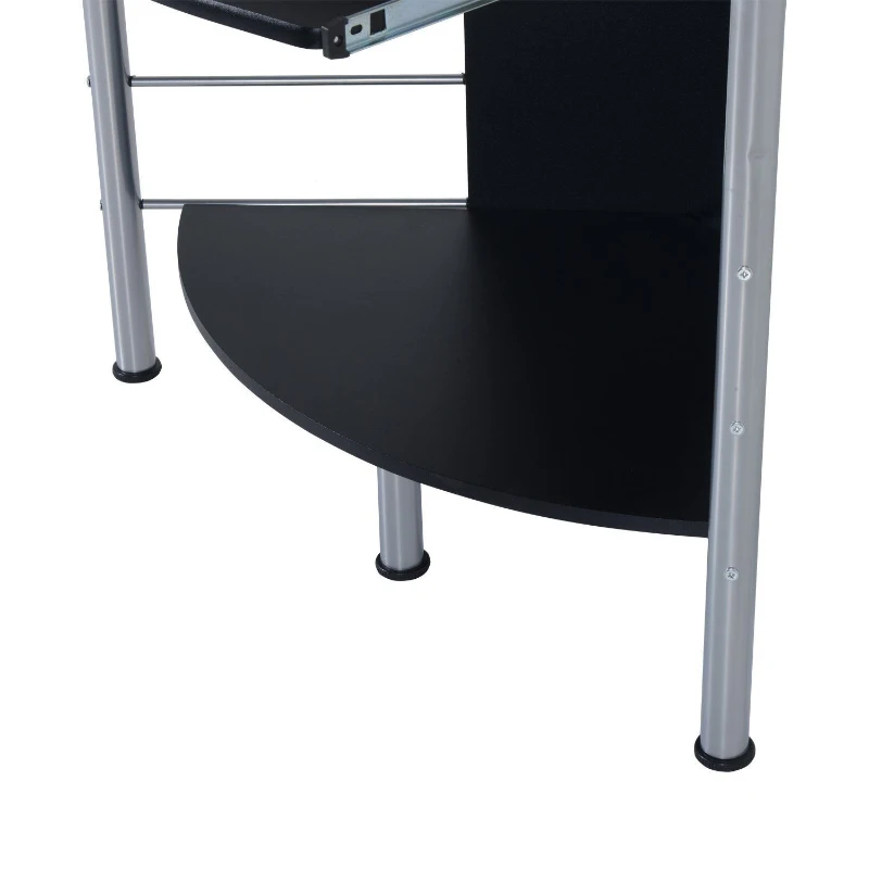 HOMCOM Corner Computer Desk Table with Keyboard Tray CPU Stand Printer Platform Black