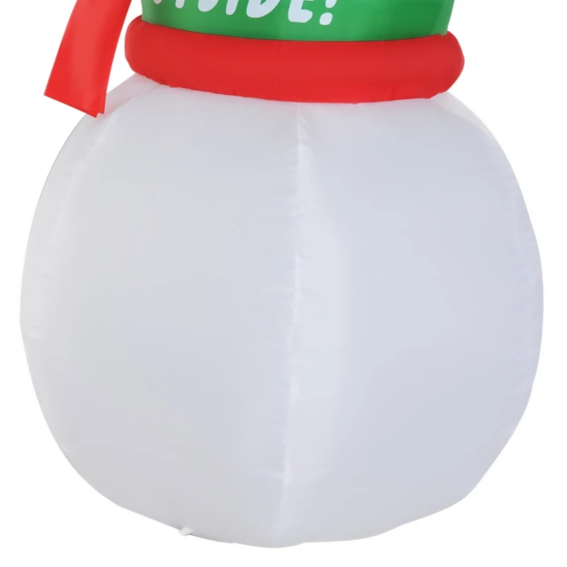 HOMCOM 7ft Christmas Inflatable Animated Shivering Snowman, Outdoor Blow-Up Yard Decoration with LED Lights Display