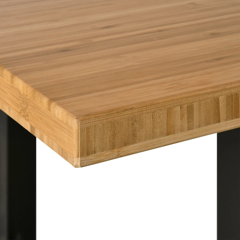 HOMCOM 59" Mobile Workbench - Large Bamboo Tabletop Project Station, Versatile & Durable, Ideal for DIY Enthusiasts & Craftsmen