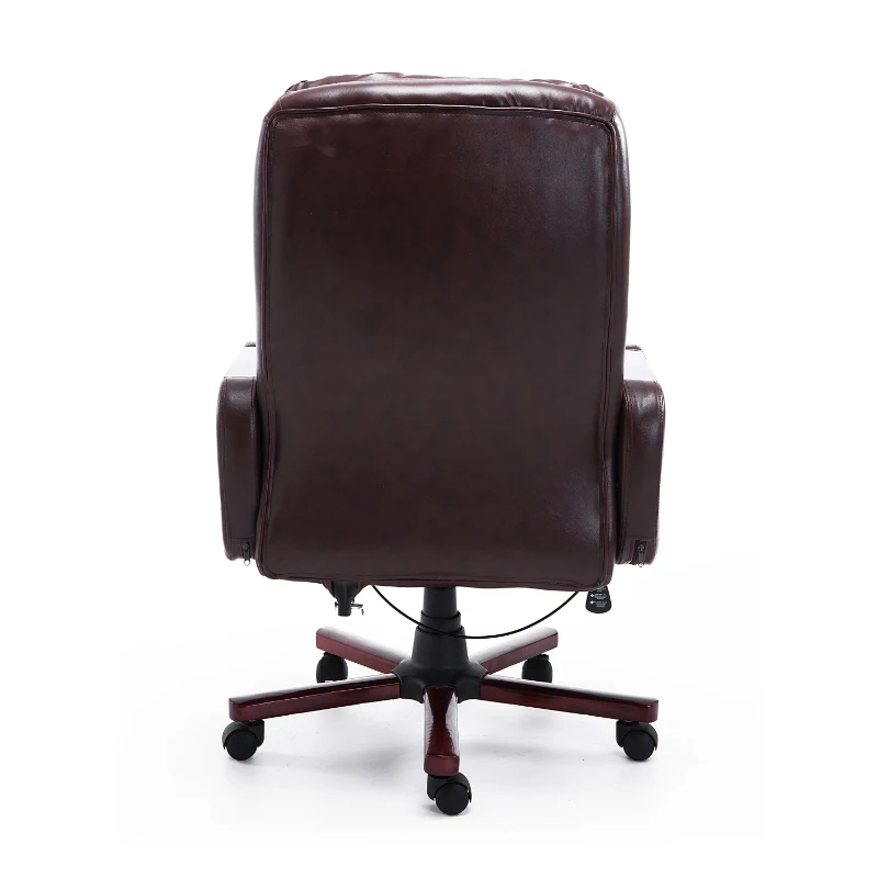 HOMCOM Faux Leather Reclining Office Chair Seat with Adjustable Backrest (Brown)