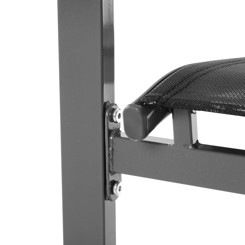 Outsunny Set of 2 Patio Dining Chair Outdoor Mesh Seat Heavy Duty Stackable Garden Bistro Chairs Yard Home Furniture Black