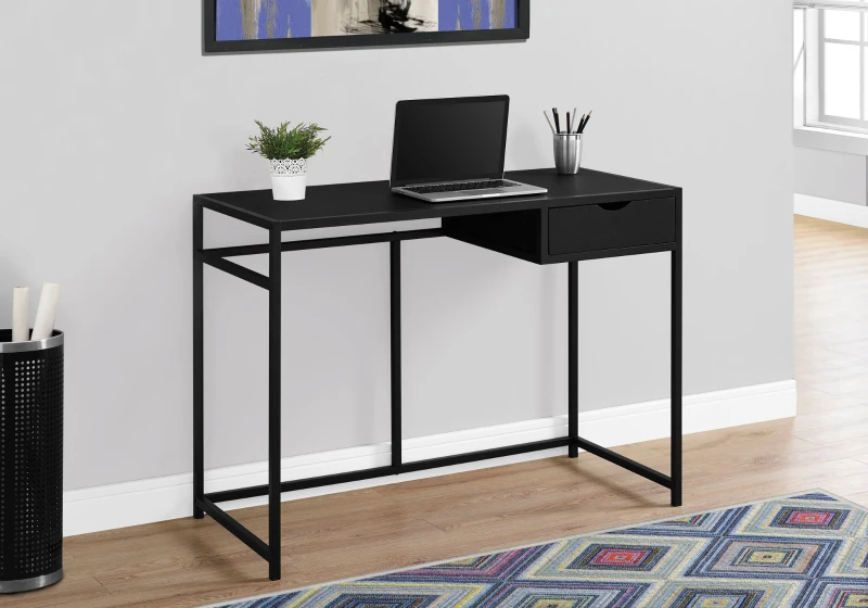 Monarch 42" Contemporary Compact Computer Writing Desk - Black