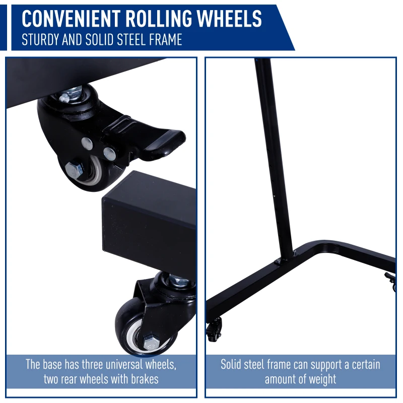 Vinsetto Height Adjustable Mobile Computer Desk with Wheels, a Simple Yet Modern Design & a Multifunctional Desktop