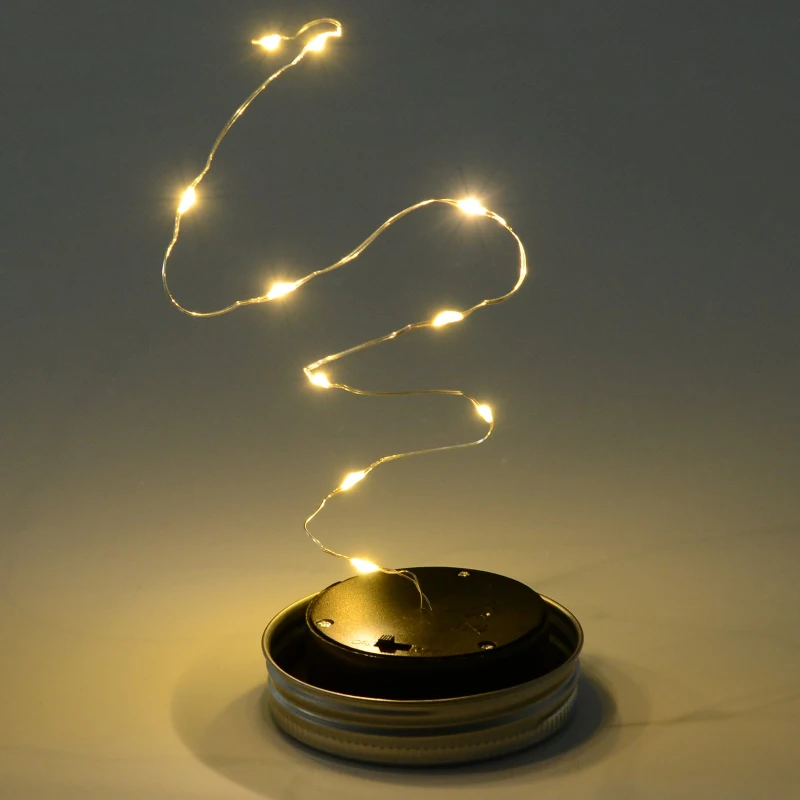 Outsunny 4-Pcs Glass Jar String Light w/ Handle Portable LED Multi Color