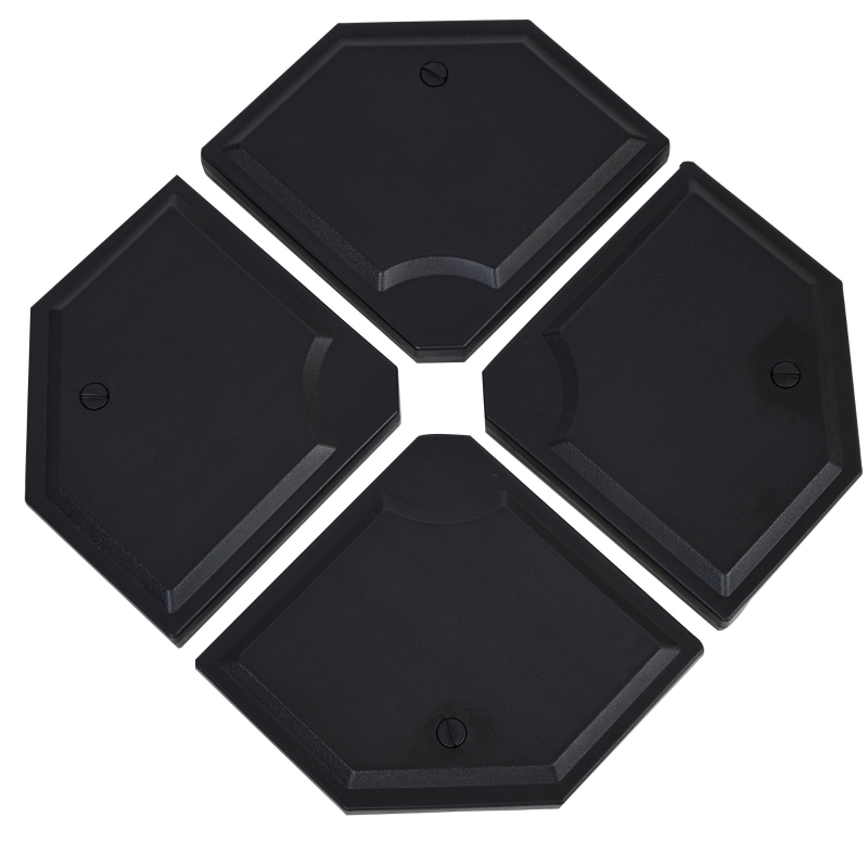 Outsunny 4 PC Outdoor Deck Shade Base Weights w/ Easy-Fill Spout & Strong HDPE Material