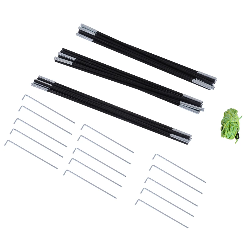 Outsunny Double Layer Camping Tent 2 - 4 Person Portable Folding Dome Shelter Hiking Travel Tent Blue