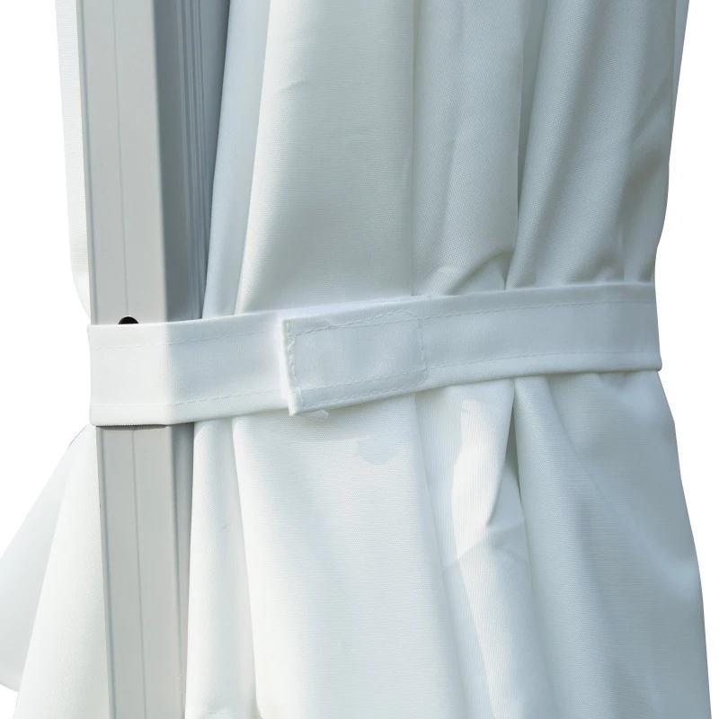 Outsunny 10ft Patio Offset Parasol Umbrella Cantilever Hanging Sun Shade Canopy Shelter 360° Rotation with Stand White