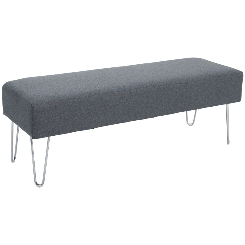 HOMCOM Upholstered Bed end Bench Footrest Stool Upholstered Ottoman Entryway Linen