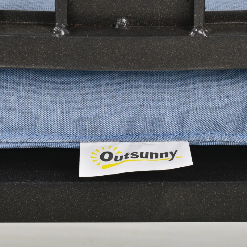 Outsunny Porch Rocking Chair Outdoor Patio Rocker Armchair with Cup Holder Cushion Steel