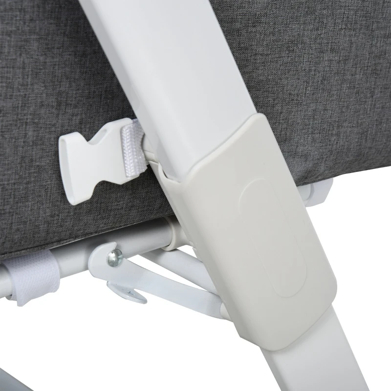 Qaba Baby Bassinet Bedside Sleeper Folding and Adjustable Baby Crib Diaper Changer Nursery Bed for 0-5 Months Infants with Wheels & 5 Height Levels, Dark Grey