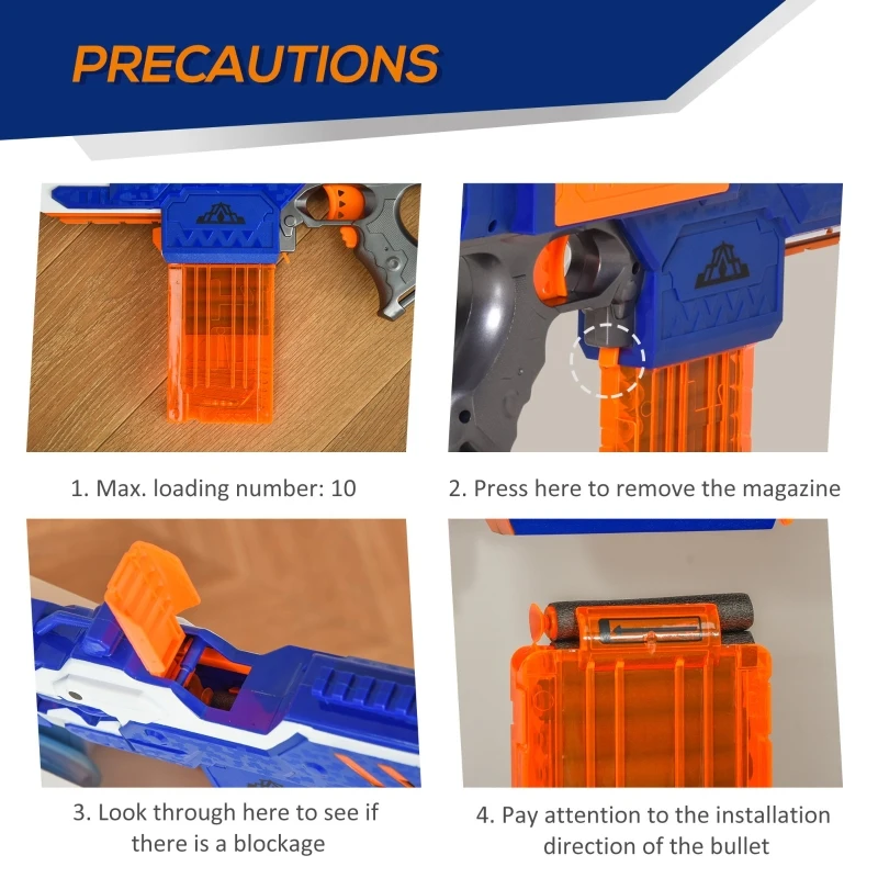 Qaba Automatic Soft Bullet Toy Foam Blaster for Foam Darts with 20 EVA Refill Darts and Target Board Game for Boys & Girls 8-12 years old