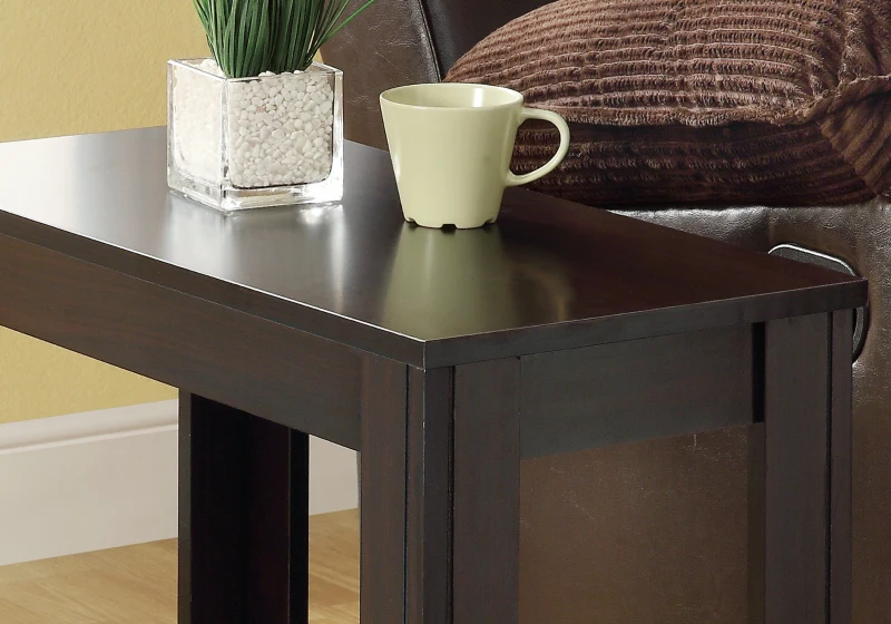 Monarch 22" Transitional Style Rectangular Wood Grain-Look Side Accent End Table - Cappuccino Brown Finish