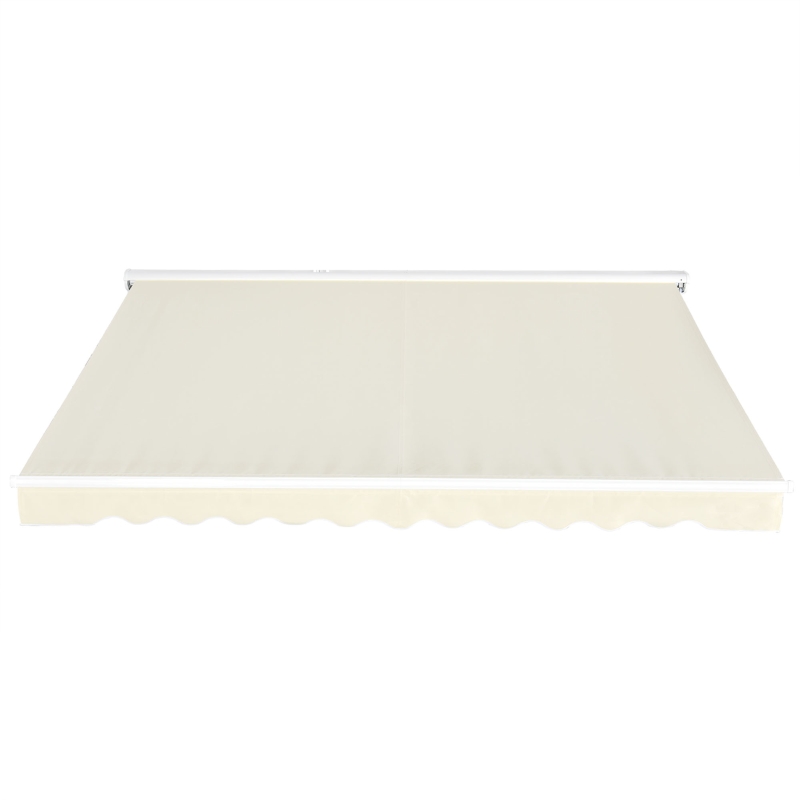 Outsunny 12' x 10' Patio Motorized/Manual Retractable Awning Outdoor Sun Shade Shelter Deck Remote Control Canopy, Beige