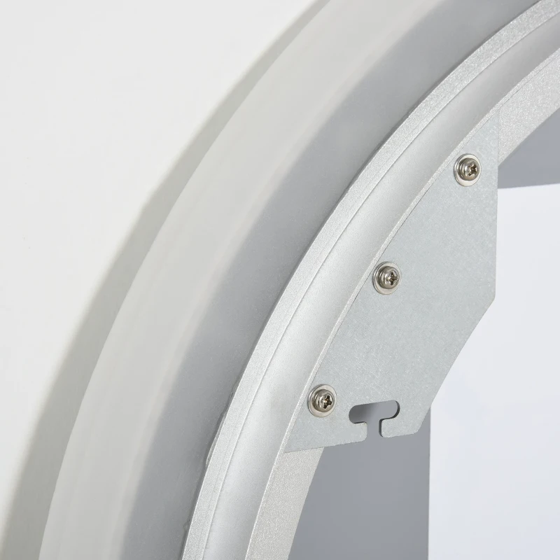 kleankin 24"x24" Round LED Bathroom Mirror with Defogging Function, Touch Switch, and 3 Color White Temperatures