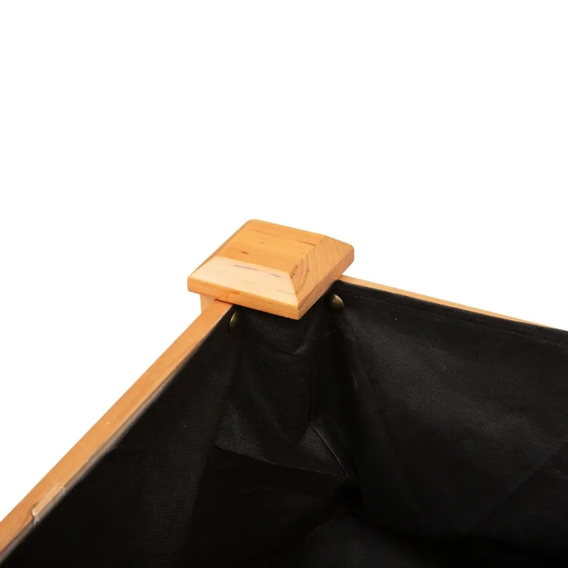 Outsunny 48" Raised Garden Bed with Hooks, 660lb Capacity Wood Elevated Planter Box with Water Draining and Liner, Funnel Design for Backyard Patio to Grow Vegetables, Herbs, Flowers, Natural