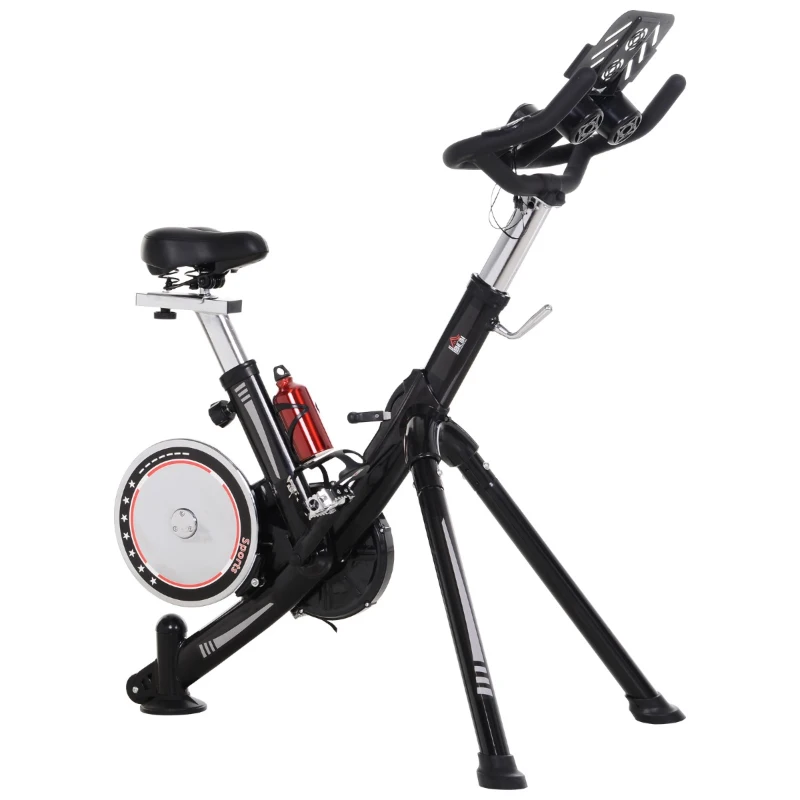 Soozier Upright Stationary Exercise Bike Indoor Cycling Bike w/ LCD Monitor