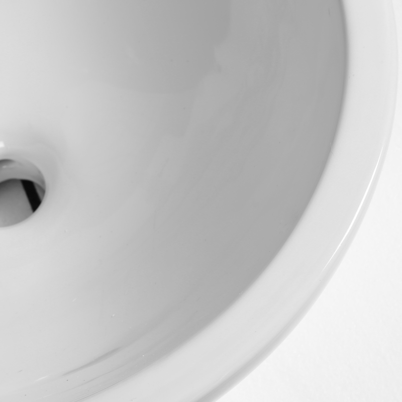 kleankin 18" x 18" Bathroom Vessel Sink, Porcelain Round bowl Art Design Basin Above Counter Ceramic Bathroom Vanity Sink, White