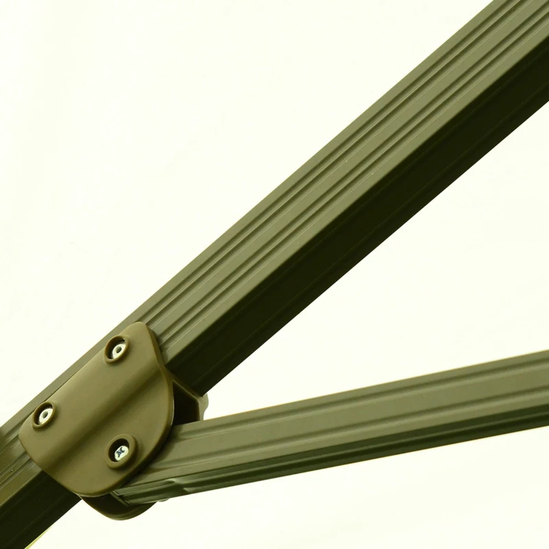 Outsunny 10’x10’ Square Offset Tilt Patio Umbrella Garden Parasol Outdoor Sun Shade Canopy with Stand, Cream White