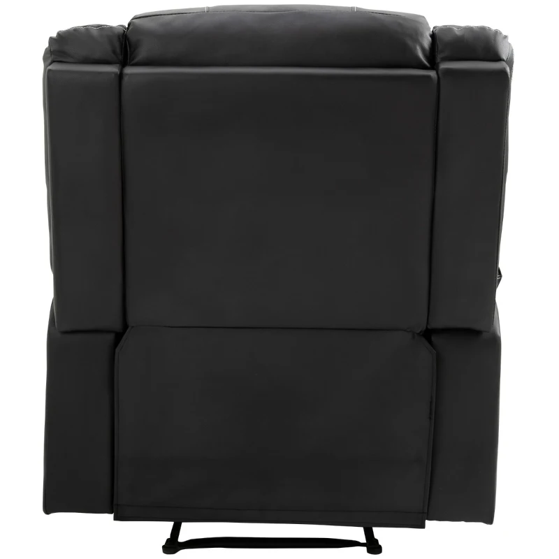 HOMCOM Vibrating Massage PU Leather Recliner Chair with Footrest, Remote Control, and 8 Massaging Points, Black
